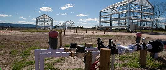 The Large Rainout Shelters collect ambient rainfall for later reapplication at varying intensities and frequencies