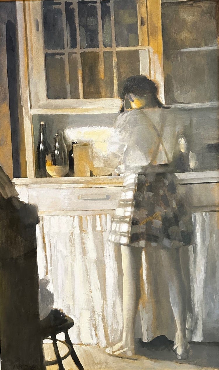 Girl at the Kitchen Dresser