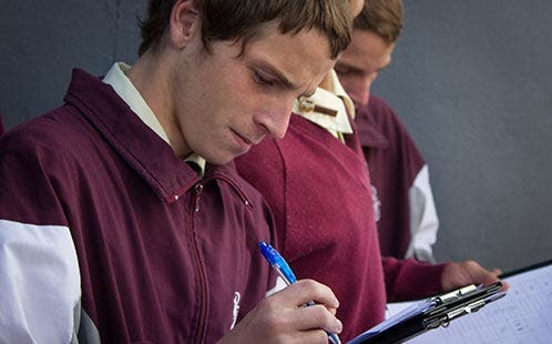 Student looking through telescope at Observatory