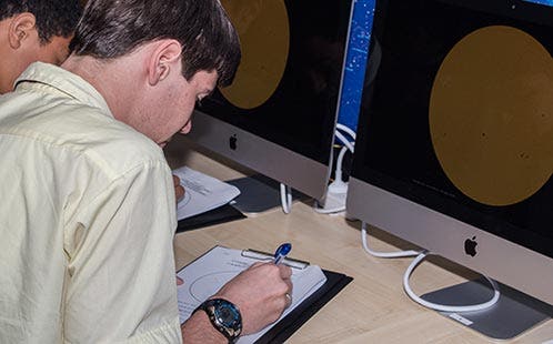 Students on Computer at Observatory
